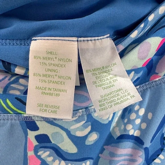 Lilly Pulitzer Medium Luxletic Zela Skort “Pinch Pinch” Blue‎ and Pink Ruffle - Picture 11 of 15